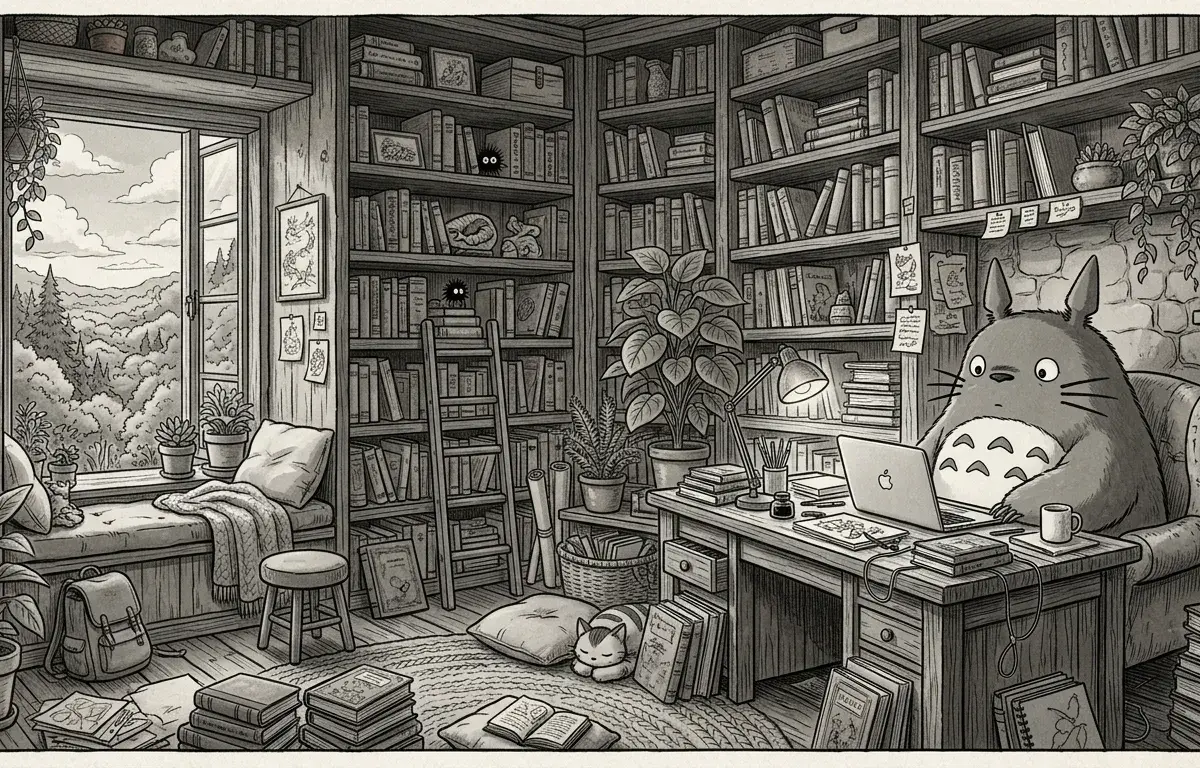 Totoro using a Mac